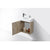 KUBEBATH Bliss BSL18-NW 18" Single Wall Mount Bathroom Vanity in Nature Wood with White Acrylic Composite, Integrated Sink, Open Door