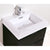 KUBEBATH Bliss BSL24-BK 24" Single Wall Mount Bathroom Vanity in Black with White Acrylic Composite, Integrated Sink, Countertop Closeup