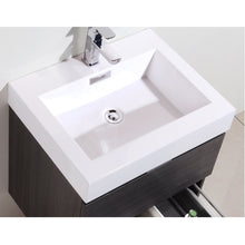 Load image into Gallery viewer, KUBEBATH Bliss BSL24-GO 24&quot; Single Wall Mount Bathroom Vanity in Gray Oak with White Acrylic Composite, Integrated Sink, Countertop Closeup