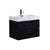 KUBEBATH Bliss BSL30-BK 30" Single Wall Mount Bathroom Vanity in Black with White Acrylic Composite, Integrated Sink, Angled View