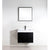 KUBEBATH Bliss BSL30-BK 30" Single Wall Mount Bathroom Vanity in Black with White Acrylic Composite, Integrated Sink, Rendered Front View
