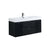 KUBEBATH Bliss BSL48-BK 48" Single Wall Mount Bathroom Vanity in Black with White Acrylic Composite, Integrated Sink, Angled View