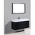 KUBEBATH Bliss BSL48-BK 48" Single Wall Mount Bathroom Vanity in Black with White Acrylic Composite, Integrated Sink, Rendered Angled View