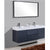 KUBEBATH Bliss BSL60D-GO 60" Double Wall Mount Bathroom Vanity in Gray Oak with White Acrylic Composite, Integrated Sinks, Rendered Angled View
