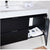 KUBEBATH Bliss BSL60S-BK 60" Single Wall Mount Bathroom Vanity in Black with White Acrylic Composite, Integrated Sink, Open Door