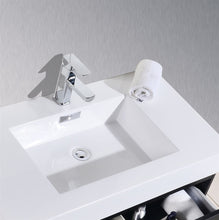 Load image into Gallery viewer, KUBEBATH Bliss BSL72D-BK 72&quot; Double Wall Mount Bathroom Vanity in Black with White Acrylic Composite, Integrated Sinks, Countertop Closeup