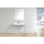 KUBEBATH Haus CH36 36" Single Bathroom Vanity in Chrome with White Acrylic Composite, Integrated Sink, Rendered Front View