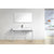 KUBEBATH Haus CH48 48" Single Bathroom Vanity in Chrome with White Acrylic Composite, Integrated Sink, Rendered Front View