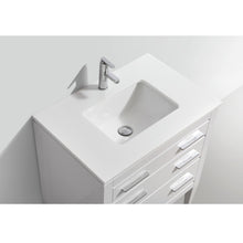 Load image into Gallery viewer, KUBEBATH Eiffel E30-GW 30&quot; Single Bathroom Vanity in High Gloss White with White Quartz, Rectangle Sink, Countertop Closeup