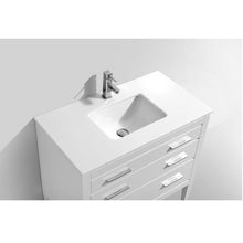 Load image into Gallery viewer, KUBEBATH Eiffel E36-GW 36&quot; Single Bathroom Vanity in High Gloss White with White Quartz, Rectangle Sink, Countertop Closeup