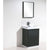 KUBEBATH Bliss FMB24-BK 24" Single Bathroom Vanity in Black with White Acrylic Composite, Integrated Sink, Rendered Angled View