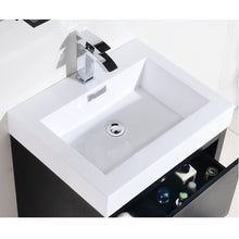 Load image into Gallery viewer, KUBEBATH Bliss FMB24-BK 24&quot; Single Bathroom Vanity in Black with White Acrylic Composite, Integrated Sink, Countertop Closeup