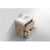 KUBEBATH Bliss FMB30-NW 30" Single Bathroom Vanity in Nature Wood with White Acrylic Composite, Integrated Sink, Open Drawers