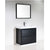KUBEBATH Bliss FMB36-BK 36" Single Bathroom Vanity in Black with White Acrylic Composite, Integrated Sink, Rendered Angled View