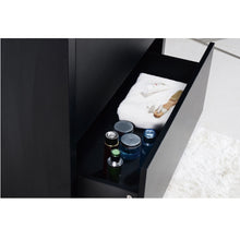 Load image into Gallery viewer, KUBEBATH Bliss FMB36-BK 36&quot; Single Bathroom Vanity in Black with White Acrylic Composite, Integrated Sink, Open Drawer Closeup