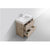 KUBEBATH Bliss FMB36-NW 36" Single Bathroom Vanity in Nature Wood with White Acrylic Composite, Integrated Sink, Open Drawers