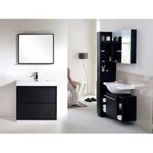 Load image into Gallery viewer, KUBEBATH Bliss FMB40-BK 40&quot; Single Bathroom Vanity in Black with White Acrylic Composite, Integrated Sink, Rendered Front View