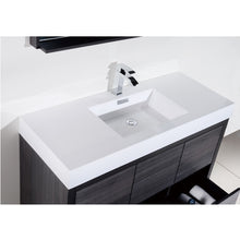 Load image into Gallery viewer, KUBEBATH Bliss FMB48-go 48&quot; Single Bathroom Vanity in Gray Oak with White Acrylic Composite, Integrated Sink, Countertop Closeup