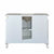 SILKROAD EXCLUSIVE HYP-0152-CM-UWC-48 48" Single Bathroom Vanity in Antique White with Crema Marfil Marble, White Oval Sink, Back View