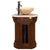 SILKROAD EXCLUSIVE HYP-0160-T-24_S29B 24" Single Bathroom Vanity in English Chestnut with Travertine Top and Vessel Sink Included, Back View