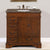 SILKROAD EXCLUSIVE HYP-0212-BB-UWC-36 36" Single Bathroom Vanity in English Chestnut with Baltic Brown Granite, White Oval Sink, Front View