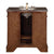 SILKROAD EXCLUSIVE HYP-0212-BB-UWC-36 36" Single Bathroom Vanity in English Chestnut with Baltic Brown Granite, White Oval Sink, Back View