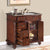 SILKROAD EXCLUSIVE HYP-0213-BB-UWC-36-R 36" Single Bathroom Vanity in English Chestnut with Baltic Brown Granite, White Oval Sink, Open Doors and Drawers