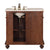 SILKROAD EXCLUSIVE HYP-0213-CM-UIC-36-R 36" Single Bathroom Vanity in English Chestnut with Crema Marfil Marble, Ivory Oval Sink, Back View