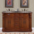 SILKROAD EXCLUSIVE HYP-0223-BB-UWC-55 55" Double Bathroom Vanity in Cherry with Baltic Brown Granite, White Oval Sinks, Front View