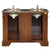 SILKROAD EXCLUSIVE HYP-0715-BB-UIC-48 48" Double Bathroom Vanity in Red Chestnut with Baltic Brown Granite, Ivory Oval Sinks, Back View