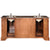 SILKROAD EXCLUSIVE HYP-0715-BB-UIC-72 72" Double Bathroom Vanity in Red Chestnut with Baltic Brown Granite, Ivory Oval Sinks, Back View