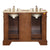 SILKROAD EXCLUSIVE HYP-0715-T-UIC-48 48" Double Bathroom Vanity in Red Chestnut with Travertine, Ivory Oval Sinks, Back View