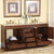 SILKROAD EXCLUSIVE HYP-0715-T-UIC-72 72" Double Bathroom Vanity in Red Chestnut with Travertine, Ivory Oval Sinks, Open Doors and Drawers