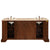 SILKROAD EXCLUSIVE HYP-0716-T-UIC-72 72" Double Bathroom Vanity in Red Chestnut with Travertine, Ivory Oval Sinks, Back View