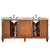 SILKROAD EXCLUSIVE HYP-0722-T-UIC-72 72" Double Bathroom Vanity in Brazilian Rosewood with Travertine, Ivory Oval Sinks, Back View