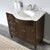 SILKROAD EXCLUSIVE HYP-0902-WM-UWC-38-R 38" Single Bathroom Vanity in Dark Walnut with Carrara White Marble, White Oval Sink, Top Angled View