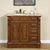 SILKROAD EXCLUSIVE HYP-0904-T-UIC-38-L 38" Single Bathroom Vanity in Walnut with Travertine, Ivory Oval Sink, Front View
