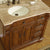 SILKROAD EXCLUSIVE HYP-0904-T-UIC-38-L 38" Single Bathroom Vanity in Walnut with Travertine, Ivory Oval Sink, Closeup