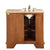 SILKROAD EXCLUSIVE HYP-0904-T-UIC-38-L 38" Single Bathroom Vanity in Walnut with Travertine, Ivory Oval Sink, Back View