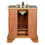 SILKROAD EXCLUSIVE JB-0270-CM-UWC-32 32" Single Bathroom Vanity in Walnut with Crema Marfil Marble, White Oval Sink, Back View