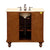 SILKROAD EXCLUSIVE JYP-0192-T-UIC-36 36" Single Bathroom Vanity in Natural Cherry with Travertine, Ivory Oval Sink, Back View
