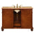 SILKROAD EXCLUSIVE JYP-0193-T-UIC-48 48" Single Bathroom Vanity in Red Mahogany with Travertine, Ivory Oval Sink, Back View