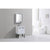 KUBEBATH Bosco KB24GW 24" Single Bathroom Vanity in High Gloss White with Cream Quartz, Rectangle Sink, Rendered Angled View with Mirror