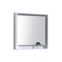 Load image into Gallery viewer, KUBEBATH Bosco KB30GW-M 30&quot; Framed Mirror in High Gloss White, Angled View
