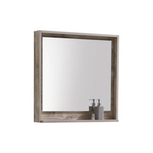 Load image into Gallery viewer, KUBEBATH Bosco KB30NW-M 30&quot; Framed Mirror in Nature Wood, Angled View