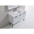 KUBEBATH Bosco KB48GW 48" Single Bathroom Vanity in High Gloss White with Cream Quartz, Rectangle Sink, Top Angled View