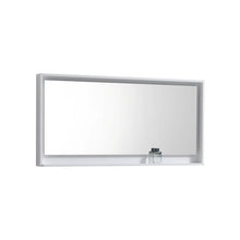 Load image into Gallery viewer, KUBEBATH Bosco KB60GW-M 60&quot; Framed Mirror in High Gloss White, Angled View
