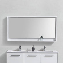 Load image into Gallery viewer, KUBEBATH Bosco KB60GW-M 60&quot; Framed Mirror in High Gloss White, Front View