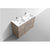 KUBEBATH Milano KFM48D-NW 48" Double Bathroom Vanity in Nature Wood with White Acrylic Composite, Integrated Sinks, Countertop Closeup