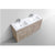 KUBEBATH Milano KFM60D-NW 60" Double Bathroom Vanity in Nature Wood with White Acrylic Composite, Integrated Sinks, Countertop Closeup